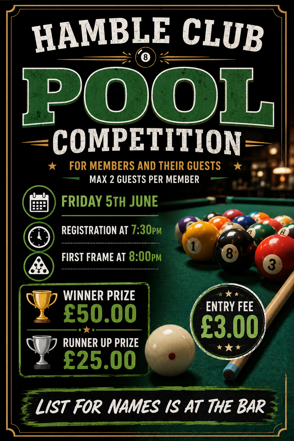 Pool Competition - 5th June